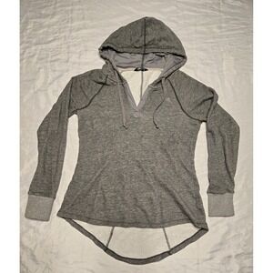 The NorthFace Cotton Gray Pullover Hoodie V-Neck Tunic  Womens Medium